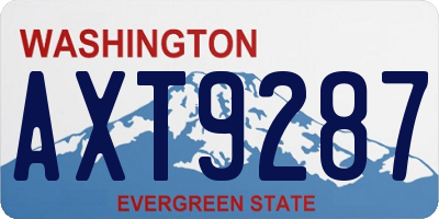 WA license plate AXT9287