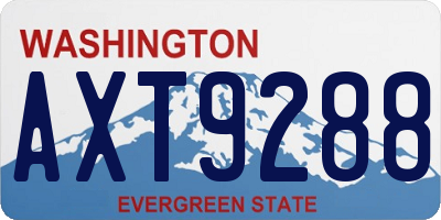 WA license plate AXT9288