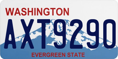 WA license plate AXT9290