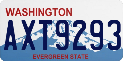 WA license plate AXT9293