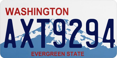 WA license plate AXT9294
