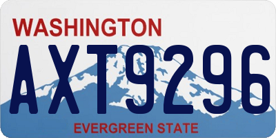 WA license plate AXT9296