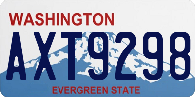 WA license plate AXT9298