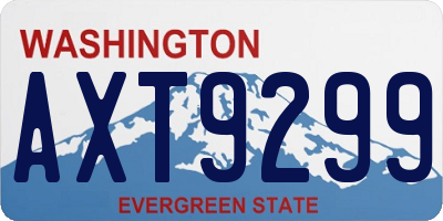 WA license plate AXT9299