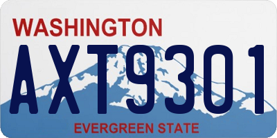 WA license plate AXT9301