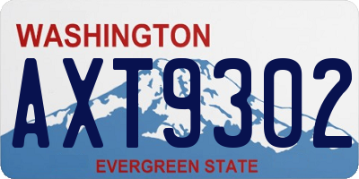WA license plate AXT9302
