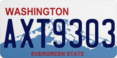 WA license plate AXT9303