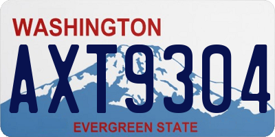 WA license plate AXT9304