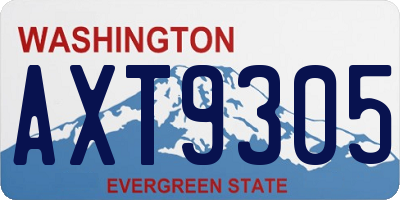 WA license plate AXT9305