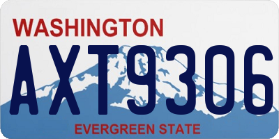 WA license plate AXT9306