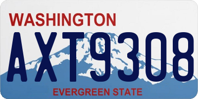 WA license plate AXT9308