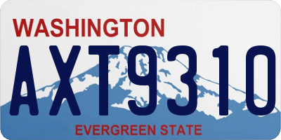 WA license plate AXT9310