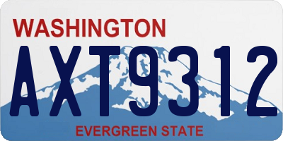 WA license plate AXT9312