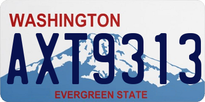WA license plate AXT9313