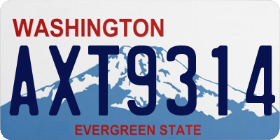 WA license plate AXT9314