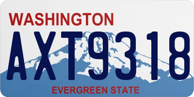 WA license plate AXT9318