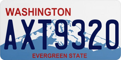 WA license plate AXT9320