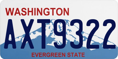 WA license plate AXT9322