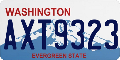 WA license plate AXT9323