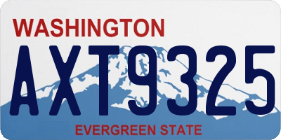 WA license plate AXT9325