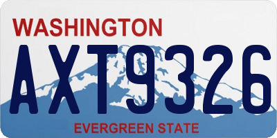 WA license plate AXT9326