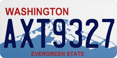WA license plate AXT9327