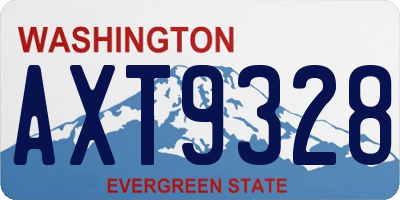 WA license plate AXT9328
