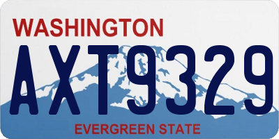 WA license plate AXT9329