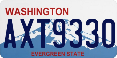 WA license plate AXT9330