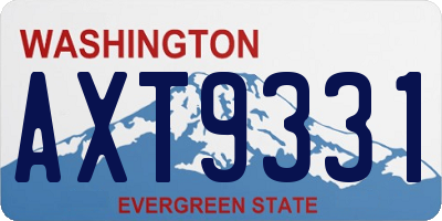WA license plate AXT9331