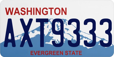WA license plate AXT9333