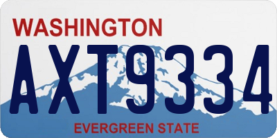 WA license plate AXT9334