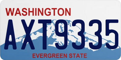 WA license plate AXT9335