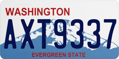 WA license plate AXT9337