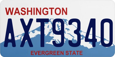 WA license plate AXT9340