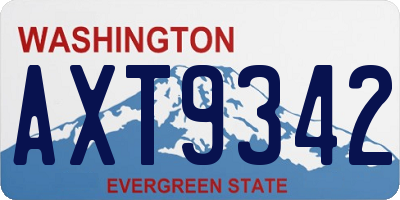 WA license plate AXT9342