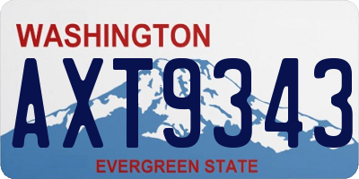 WA license plate AXT9343