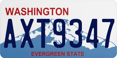 WA license plate AXT9347