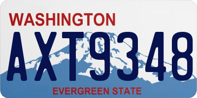 WA license plate AXT9348