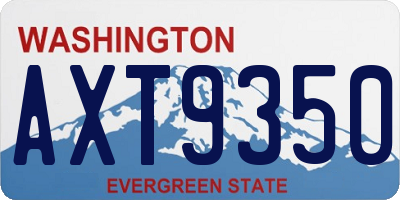 WA license plate AXT9350