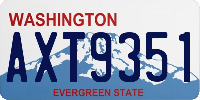 WA license plate AXT9351