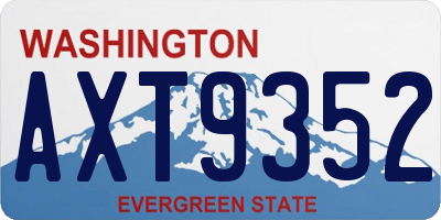 WA license plate AXT9352
