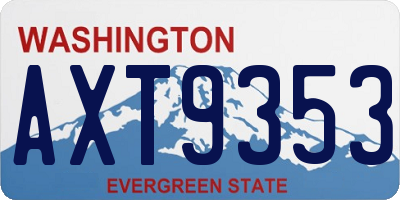 WA license plate AXT9353