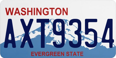 WA license plate AXT9354