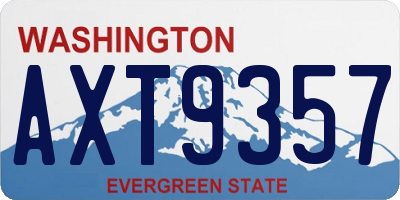 WA license plate AXT9357