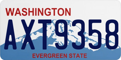 WA license plate AXT9358