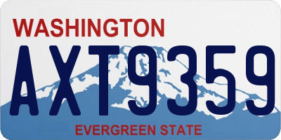 WA license plate AXT9359