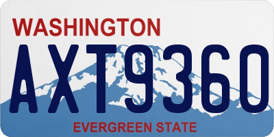 WA license plate AXT9360