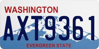 WA license plate AXT9361