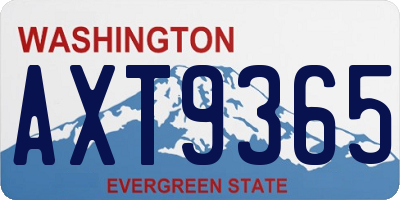 WA license plate AXT9365